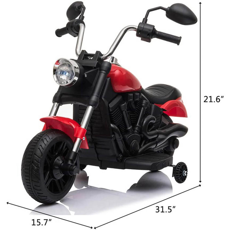 Ride on Toy for Kids Battery Powered Motorcycle With Training Wheels Red
