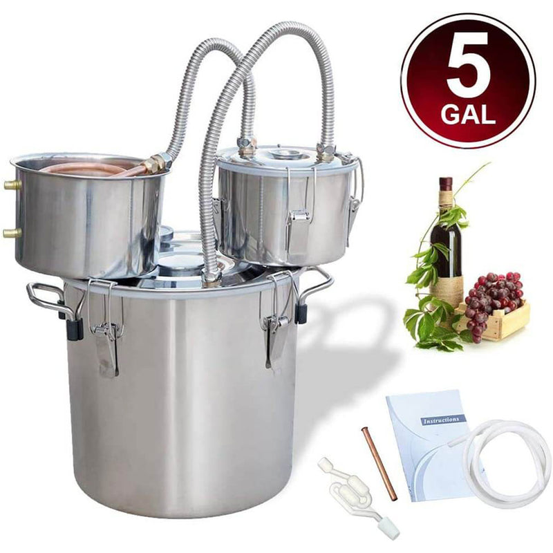 5 Gallon 20 L Alcohol Distiller Boiler Water Home Distiller Wine Making Kit