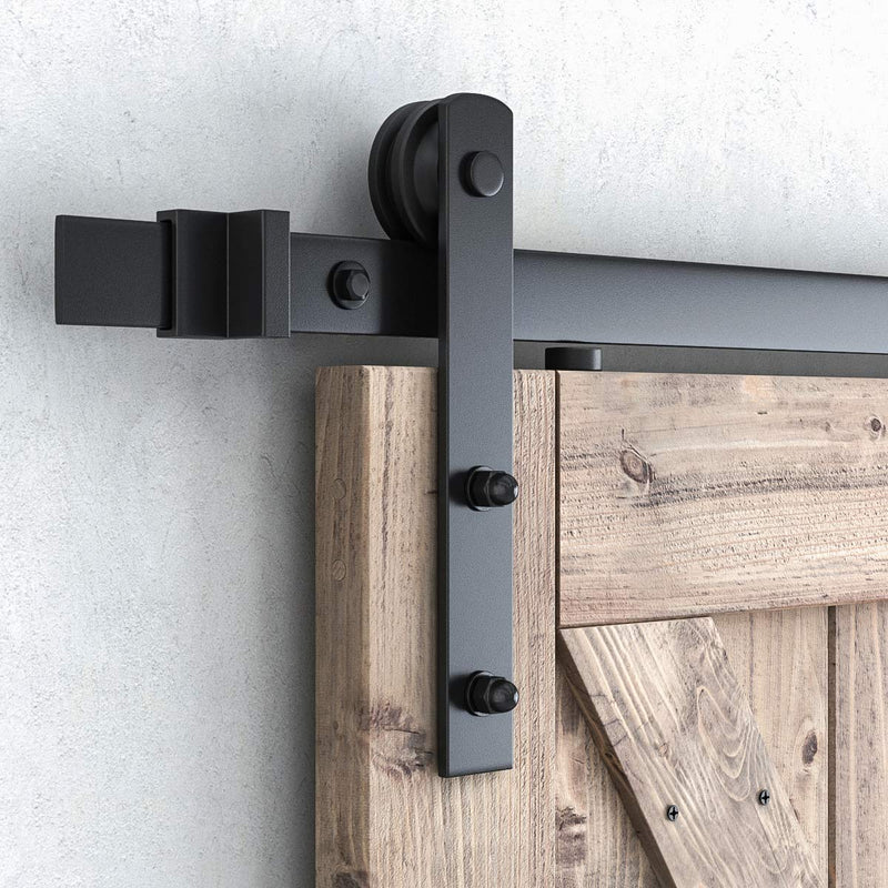 5-12 FT Sliding Barn Wood Door Hardware Kit - Smoothly and Quietly