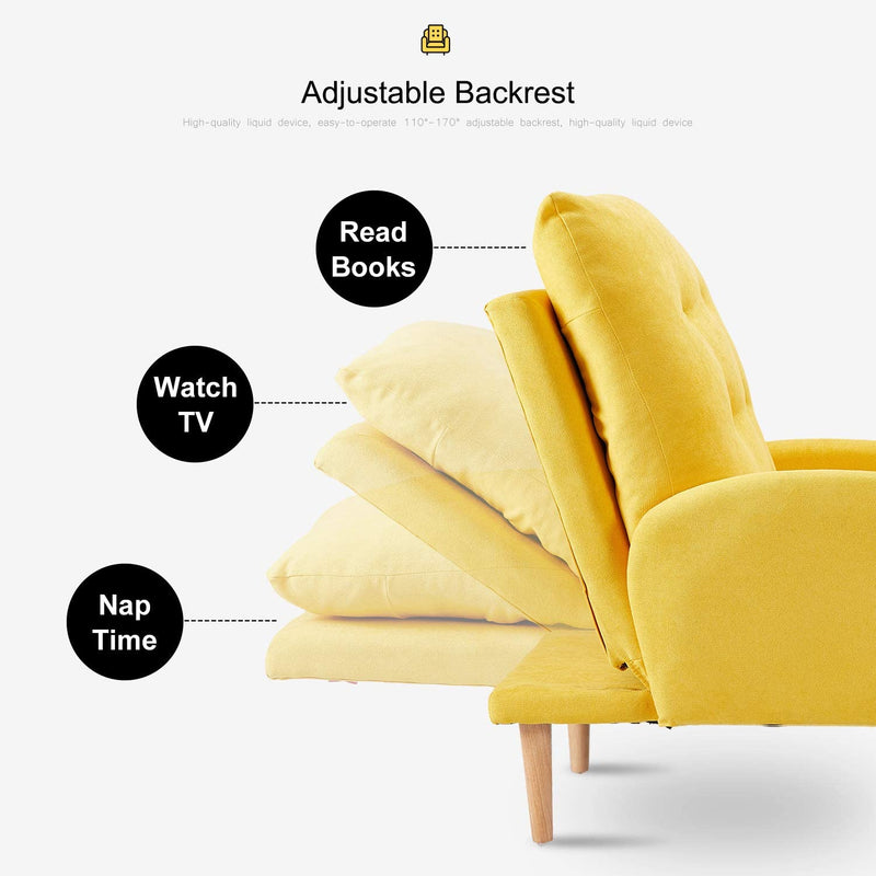 Sofa Chair with Ottoman Fabric Lounge Recliner Adjustable Backrest