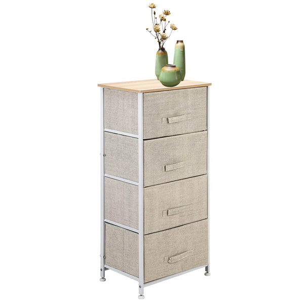 Storage Tower Dresser With 4-Tier Dresser Fabric Drawer Organizer