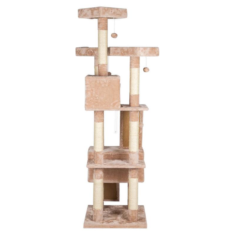 Sisal Hemp Cat Tree Tower Condo Furniture Scratch Post Pet House Play Kitten with Cozy Perches Beige 66 inches
