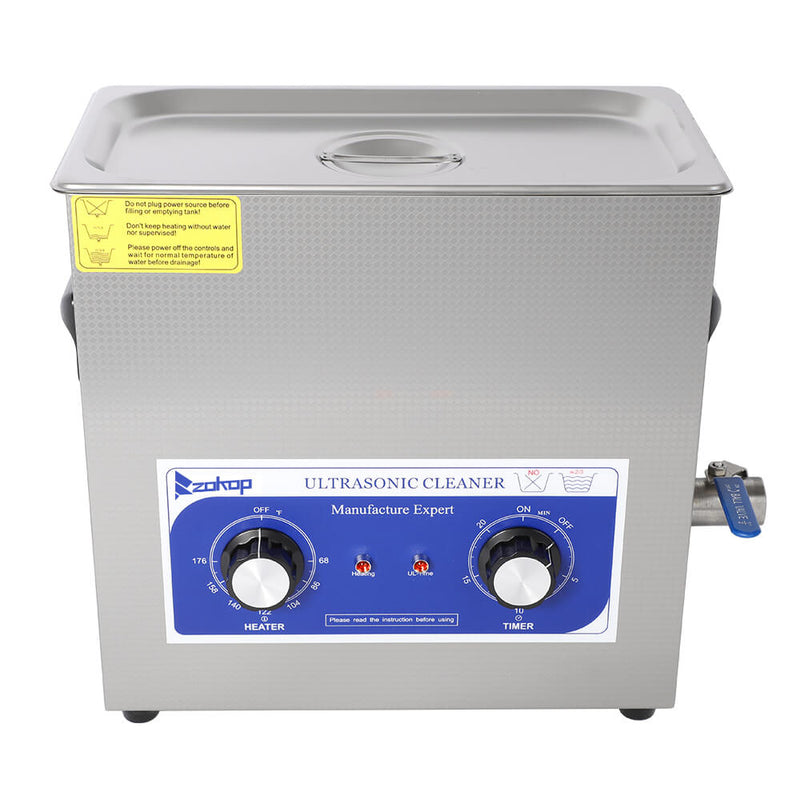 6L Commercial Ultrasonic Cleaner Large Capacity Stainless Steel with Heater and Digital Timer