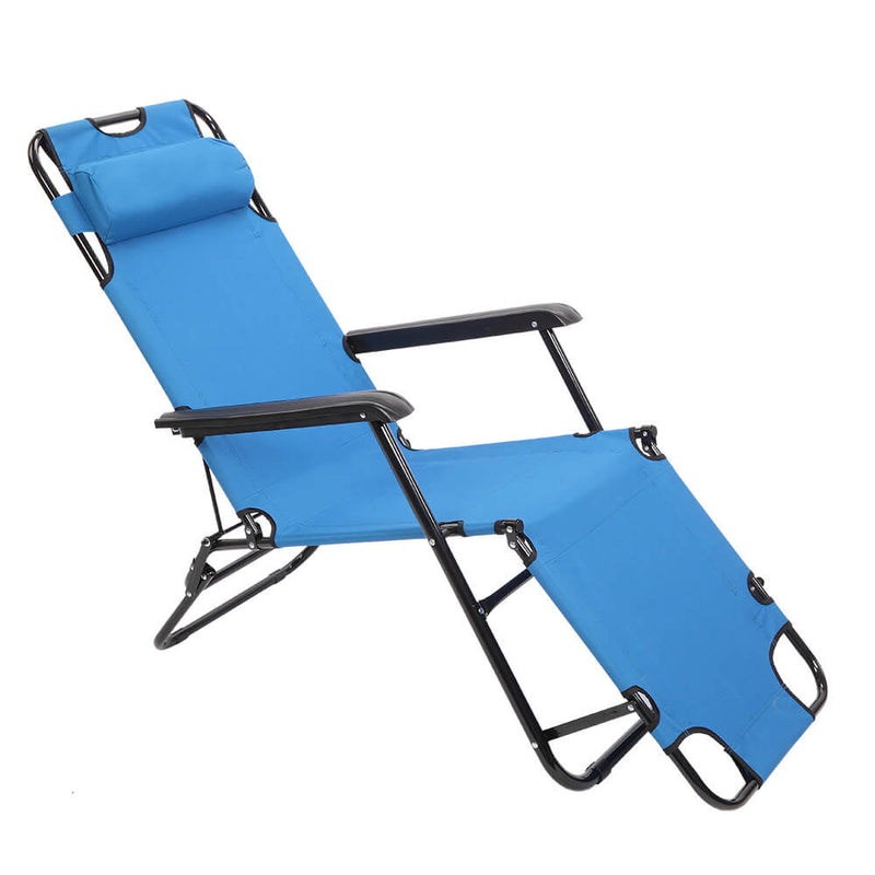 Portable Dual Purposes Extendable Folding Reclining Chair Blue