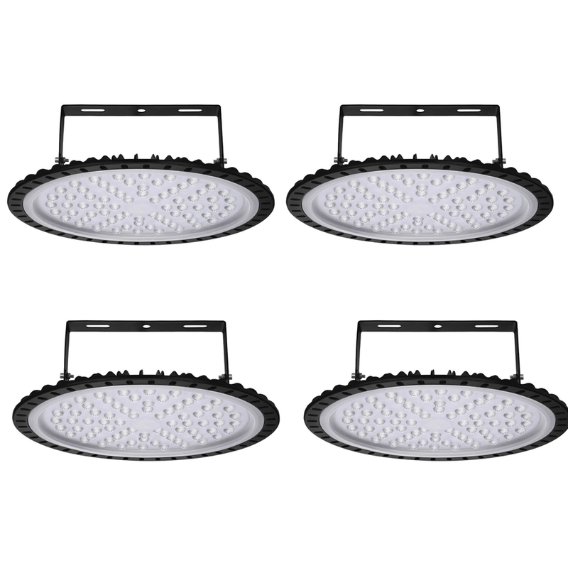 300W LED UFO Industrial Lamp Cold White LED High Bay Light Workshops Factory 4 Pcs