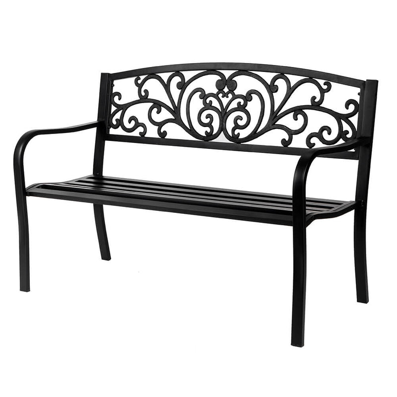 Iron Outdoor Courtyard Decoration Park Leisure Bench 50 inches