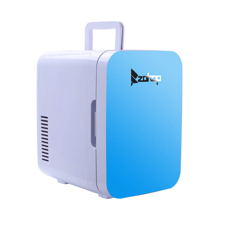 6L Electric Mini Refrigerator, Portable Electric Cooler & Warmer with Handle, Compact Car Refrigerator Cooler, Blue