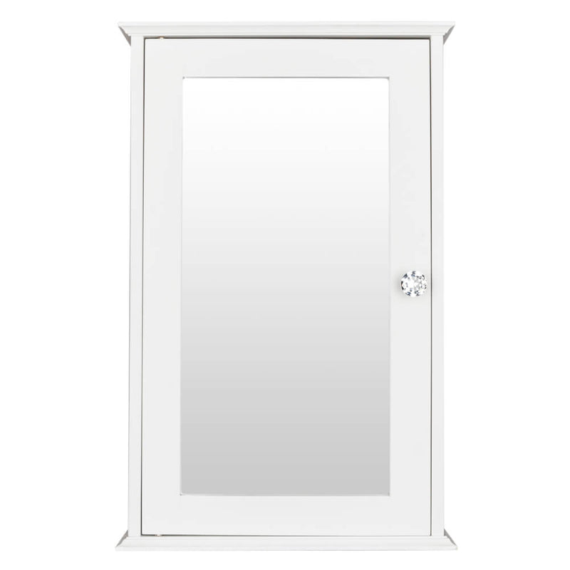 Wall Mounted Cabinet Shelf With Mirror White