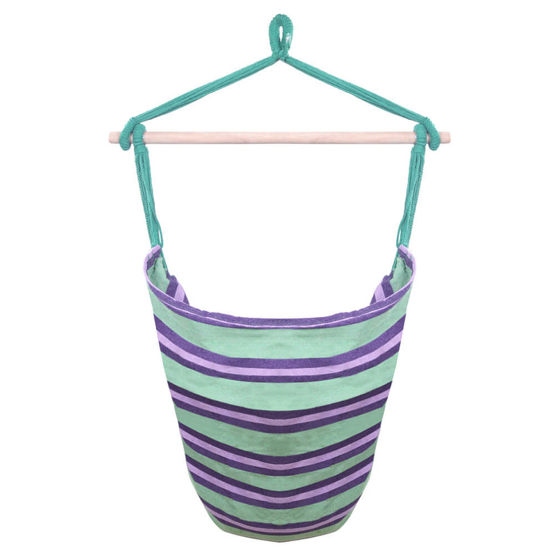 Patio Hammock Swing, Hanging Rope Hammock Chair, Cotton Hanging Air Swing with Cushions, Green