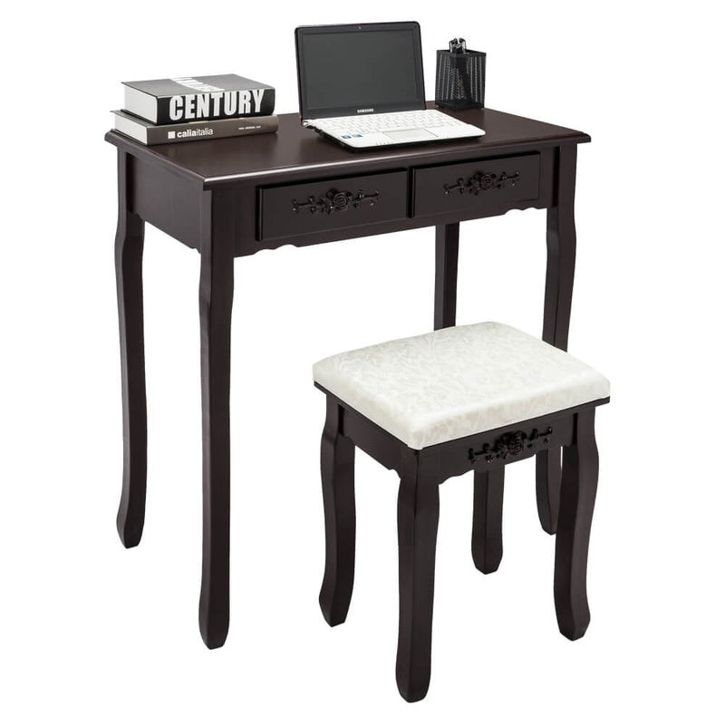 Modern Concise 4-Drawer Removable Mirror Dresser Brown