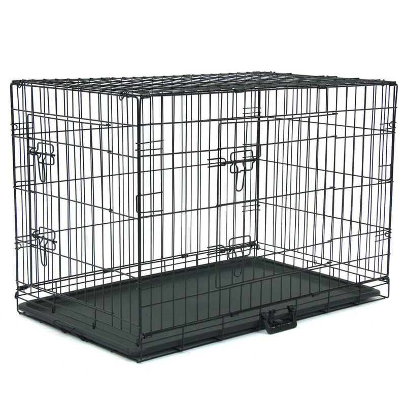 Pet Kennel Cat Dog Folding Steel Crate Animal Playpen Wire Metal 36"