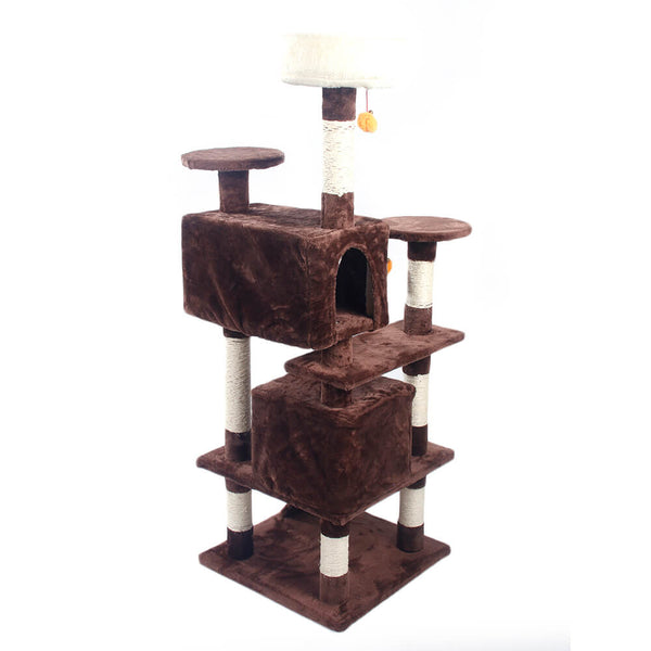 Sisal Hemp Cat Tree Cat Tower Brown 52 inches