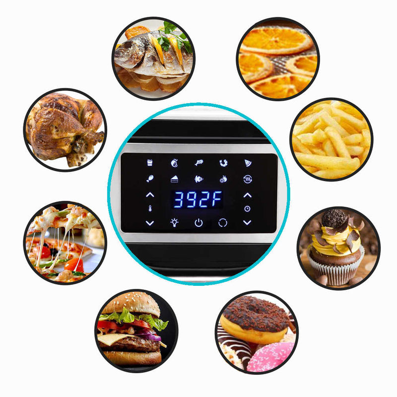 16L All-in-One Air Fryer 1800W Roast, Bake, Dehydrator, Oilless Cooker Black Black