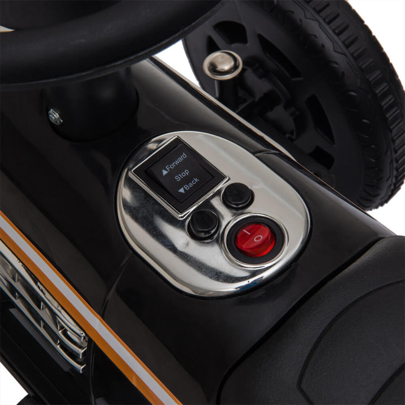 Kids Ride On Powered Motorcycle Ride On Toy With Music Player LED Lights 6V Black