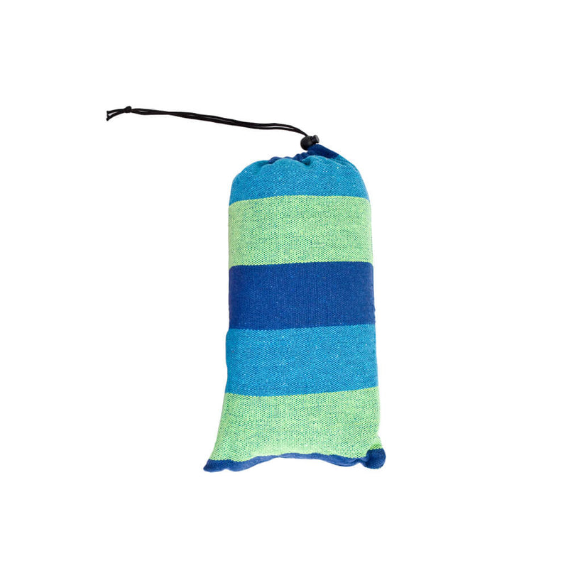 Hammock Swing Canvas Cotton Hammock with Carrying Bag, Outdoor Indoor Blue Stripe Hammock