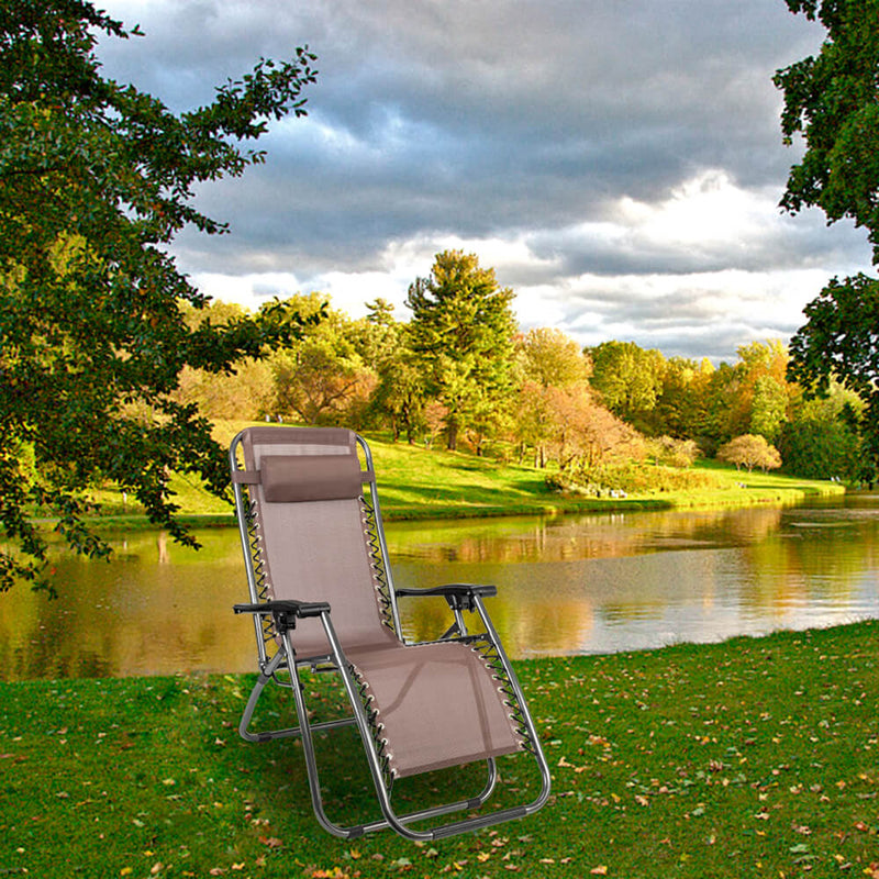 Lock Portable Folding Chairs Brown