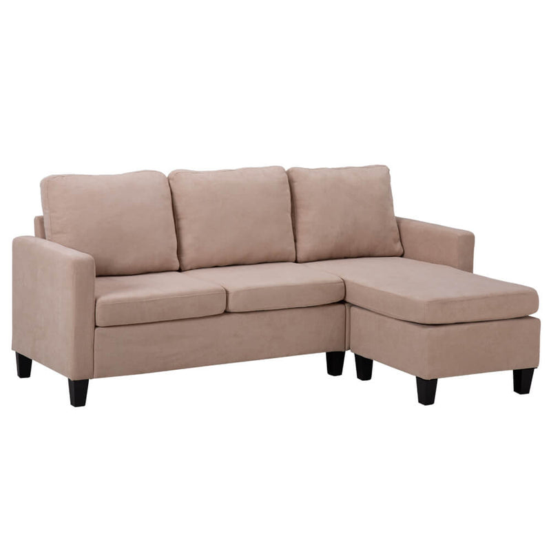 Convertible Sectional Sofa Couch, L-Shaped Couch with Modern Linen Fabric for Small Space, Beige