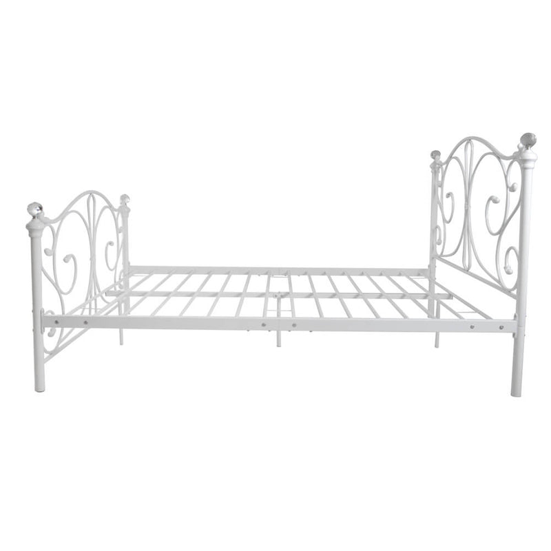 4FT6 Double Size Iron Bed White