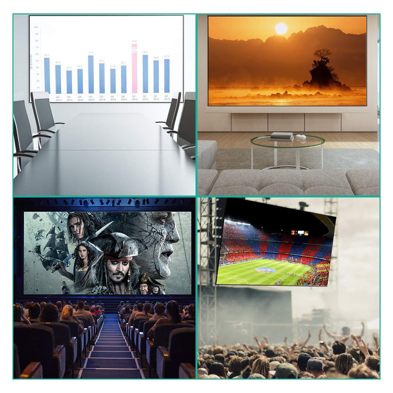 120 inch Projector Screen Wide-Angle Widescreen Portable 16:9 HD