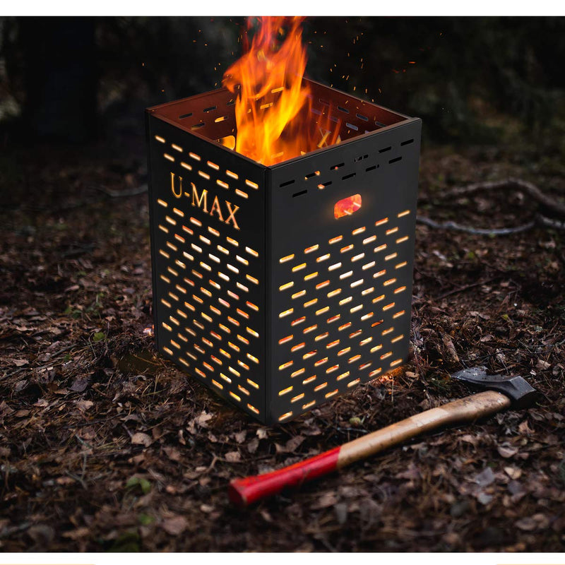 HomHum 31" Garden Incinerator Ourdoor Burn Barrel Outdoor Fire Pits Black