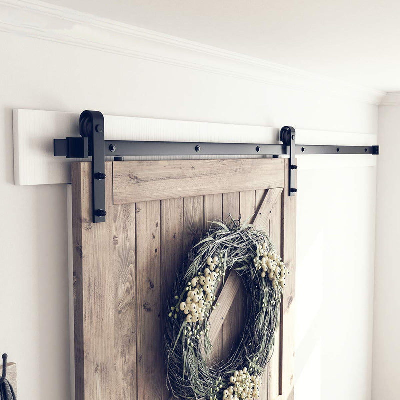 5 ft J Shape Hanger Sliding Barn Door Hardware Carbon Steel Single Barn Door Hardware Kit