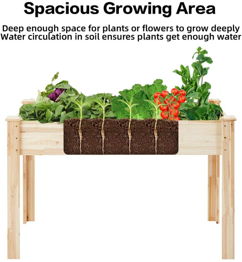 Raised Garden Bed, Raised Planter Box with legs, Outdoor Wooden Planter Bed for Vegetable/Flower/Herb, 30”(H) x 45 1/4”(L) x 23 1/2”(W)