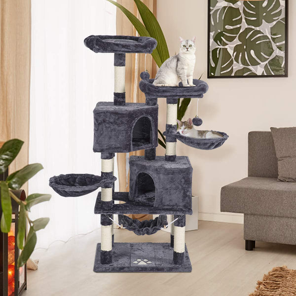 57 inches Cat Tree Tower Condo with Cat Scratching Post Multi-Level Cat Furniture
