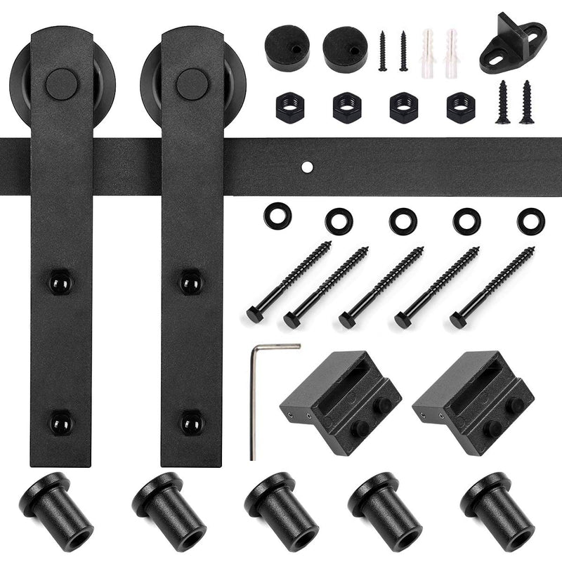 Heavy Duty Sliding Barn Door Hardware Kit Single Door Sliding Track Kit I Shape 5-12 FT