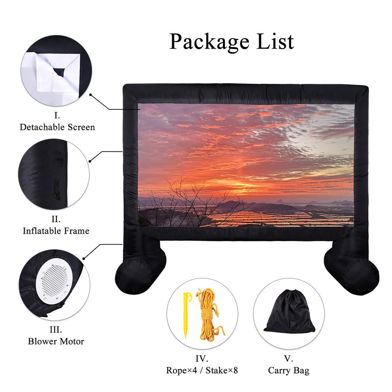 14ft Inflatable Movie Screen Canvas Projection Screen Portable
