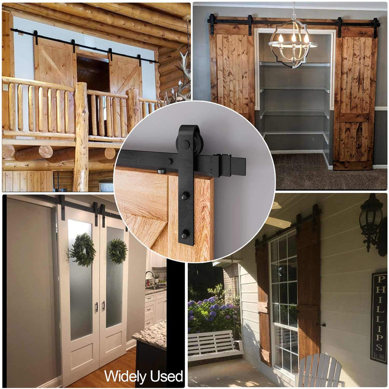 10 ft J Shape Hanger Sliding Barn Door Hardware Carbon Steel Single Barn Door Hardware Kit