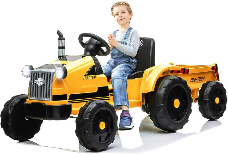 John Deere Ground Force Toy Tractor with Trailer For Kids Yellow
