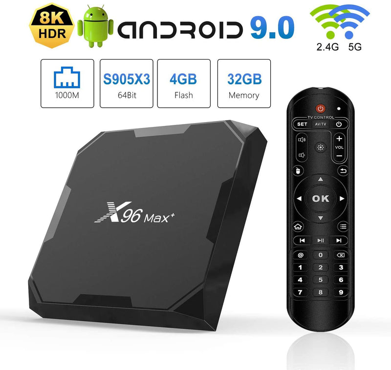 X96 Max Smart TV Box Android 8.1 Chip S905X2 Quad Core 2/4GB 16/32/64GB 2.4G&5.8GHz WiFi BT 1000M 4K IPTV Set top Box