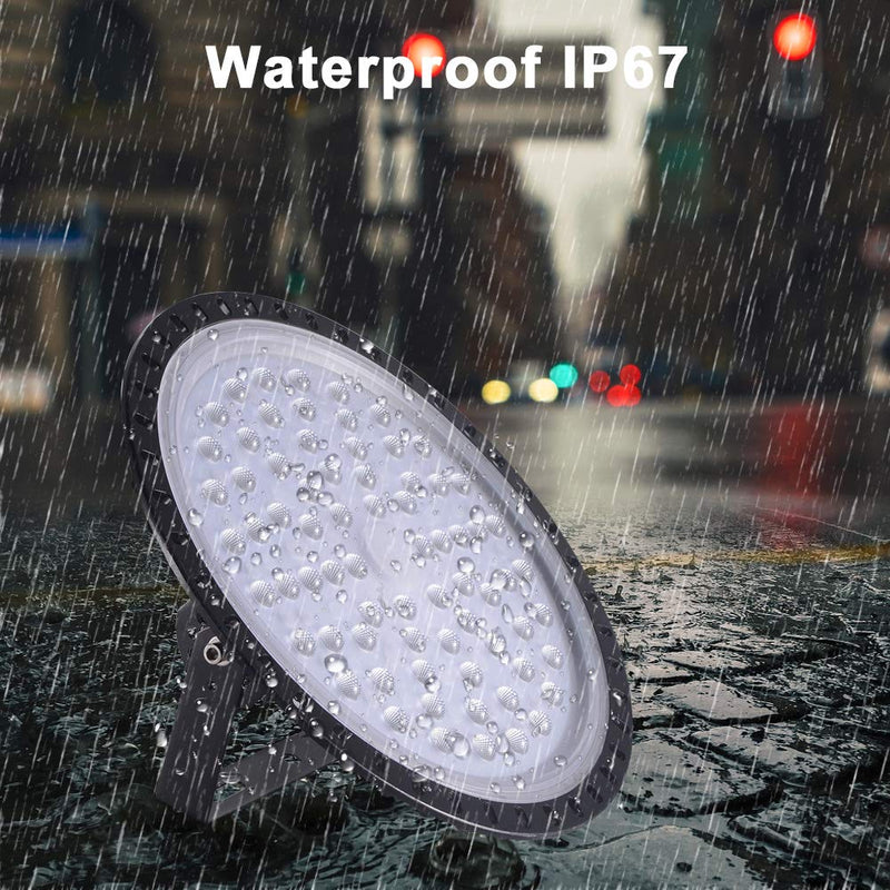 300W LED UFO Industrial Lamp Cold White LED High Bay Light Workshops Factory 4 Pcs
