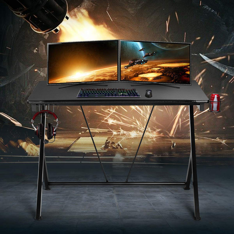 Gaming Desk 43.5" with Cup Holder and Headphone Hook Gamer Workstation