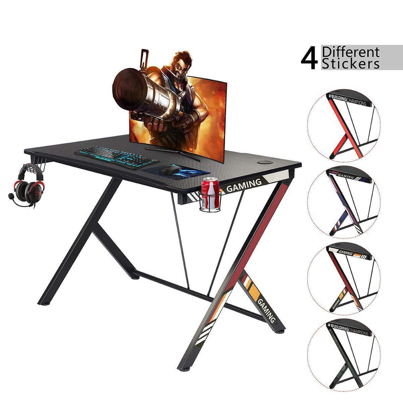 Gaming Desk 43.5" with Cup Holder and Headphone Hook Gamer Workstation