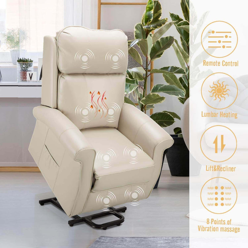 Power Lift Recliner Chair Elderly Electric Vibration Massage Heat