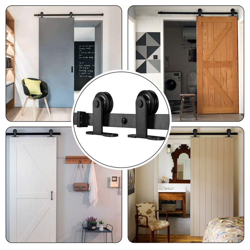 Barn Door Hardware Kit Top Mount T Shape 6.6 Ft Hanging Door Hardware