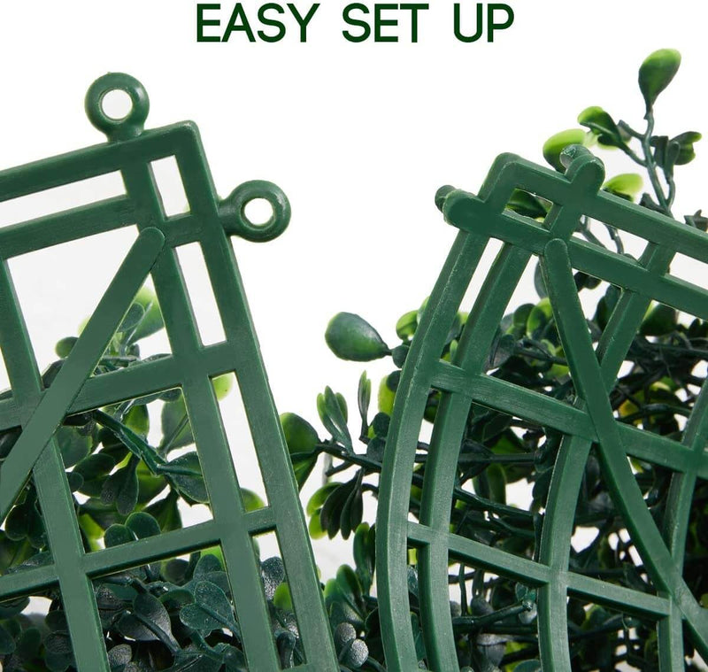 12PCS 20"x20" Artificial Boxwood Panels Topiary Hedge Plant, Privacy Screen Artificial Greenery Home Decor Artificial Plants