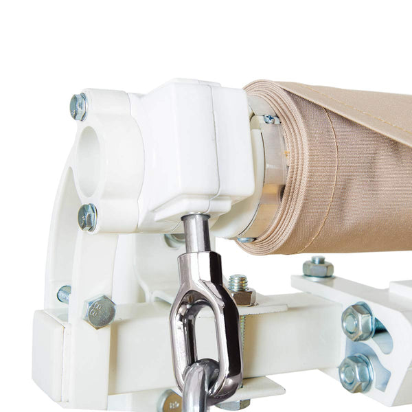 Patio Awning Retractable Sun Shade Patio Cover with Manual Crank Handle Beige