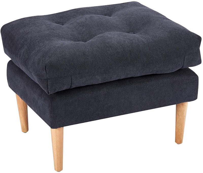 Sofa Chair with Ottoman Fabric Lounge Recliner Adjustable Backrest Grey Blue