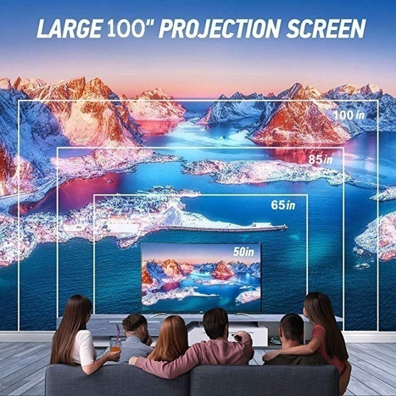Wireless Projector with Synchronize Phone Screen, Dnyker Mini Video Projector, 4000 Lux,HD 1080p Supported,for Home Theater,Office (Black)