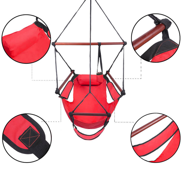 Well-equipped S-shaped Hook High Strength Assembled Hanging Seat Red