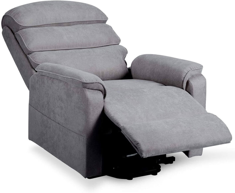 Dual Motor Electric Power Recliner Lift Chair, Linen Fabric Electric Recliner for Elderly, Heated Vibration Massage Sofa with Side Pockets & Remote Control, Gray