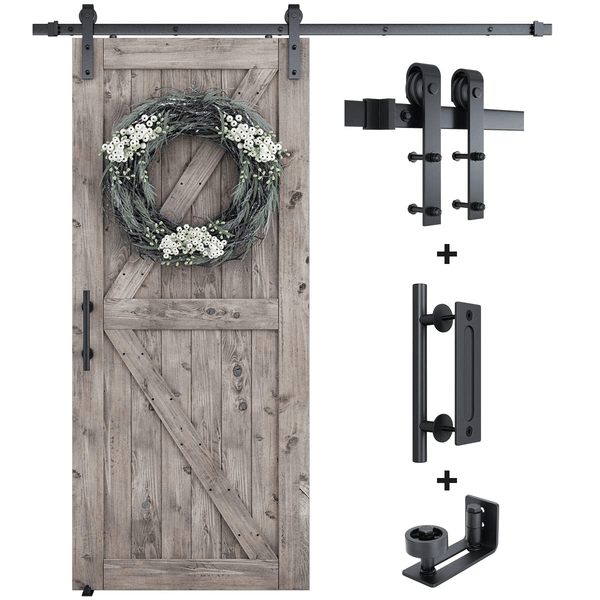 Sliding Barn Door Hardware Combo Barn Door Hardware Bundle J Shape 6.6 FT Track