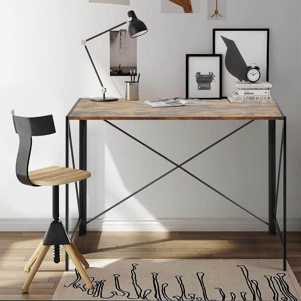 Computer Desk 39 Inch Simple Study Table Writing Desk for Home Office with Smart Modern Design Black Frame