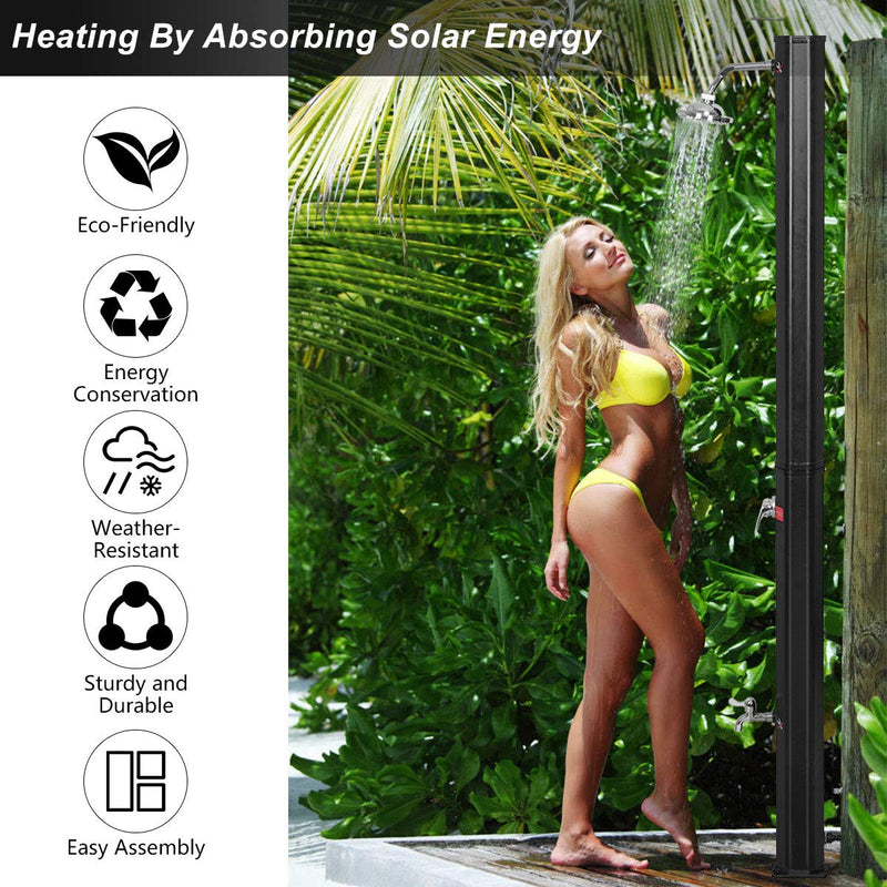 2-Section Solar Heated Shower Backyard Poolside Beach Pool Spa 9.3 gal