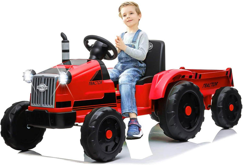 John Deere Ground Force Toy Tractor with Trailer For Kids Red
