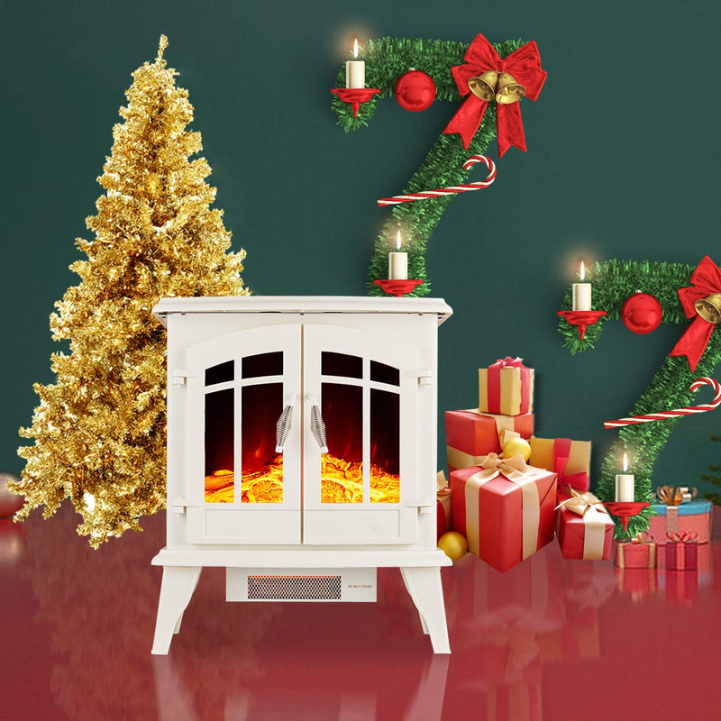 Electric Fireplace Heater 23" Freestanding Portable Electric Stove Heater with Realistic Log Frame,Black