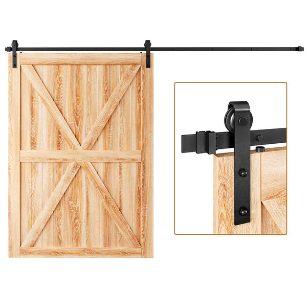 10 ft J Shape Hanger Sliding Barn Door Hardware Carbon Steel Single Barn Door Hardware Kit