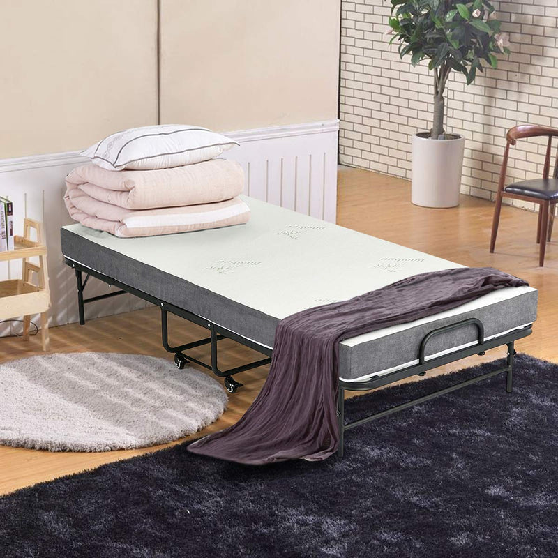 Portable Folding Bed with 5 Inch Memory Foam Mattress